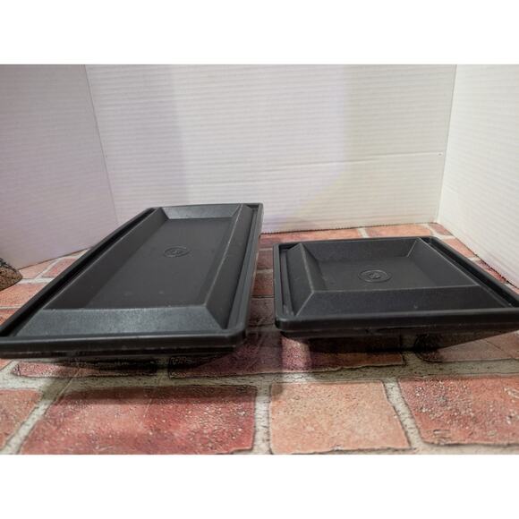 TUPPERWARE 4 Piece GET TOGETHER Buffet Server TRAY Set SMOKY BLACK w lids 1385-3 - Picture 2 of 7